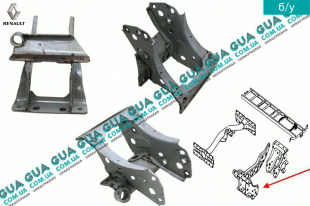 Кронштейн крепления поперечной балки двигателя правый Renault / РЕНО MASCOTT 2004-2010 / МАСКОТ 04-10 3.0TDI (2953 куб.см.)