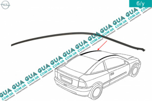 Молдинг / накладка кузова / водоотвод левый ( купе ) Opel / ОПЕЛЬ ASTRA G 1998-2005 / АСТРА Ж 98-05 1.6 ( 1598 куб.см. )