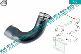 Патрубок интеркулера ( от турбины к радиатору ) Volvo / ВОЛЬВО S40 2000-2003 1.9DI (1870 куб.см.)