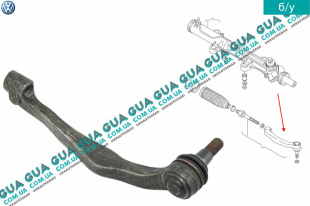 Наконечник рулевой тяги левый VW / ВОЛЬКС ВАГЕН TRANSPORTER V 2003- / ТРАНСПОРТЕР 5 03- 2.0TDI (1968 куб.см.)