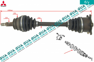 Полуось задняя левая / правая ( привод в зборе с шрусами ) Z33 / ABS Z50 Mitsubishi / МИТСУБИСИ PAJERO III 2000-2006 / ПАДЖЕРО 3 00-06 3.2DI-D (3200 куб.см.)