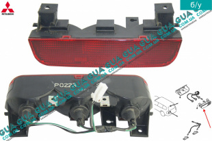 Фонарь сигнала торможения ( дополнительный стоп-сигнал )  Mitsubishi / МИТСУБИСИ PAJERO III 2000-2006 / ПАДЖЕРО 3 00-06 3.5 (3497 куб.см.)