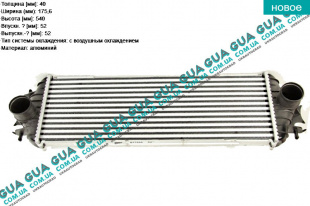 Радиатор интеркулера Vauxhal / ВОКСХОЛ VIVARO 2000- 1.9DCI (1870 куб.см.)