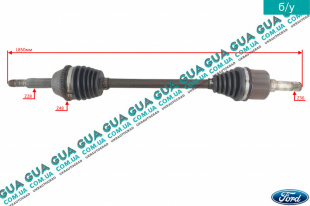 Полуось передняя левая Z 28/36 ( привод в зборе с шрусами c АБС / ABS )   