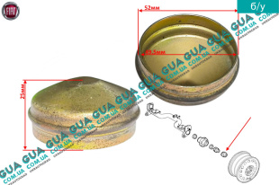 Крышка ступицы задняя D52 ( заглушка ) Fiat / ФИАТ BRAVO I 1996-2001 / БРАВО 1 1.9JTD (1910 куб.см.)