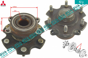 Ступица задняя под АБС / ABS R16 Mitsubishi / МИТСУБИСИ PAJERO III 2000-2006 / ПАДЖЕРО 3 00-06 2.5TD 4WD (2477 куб.см.)