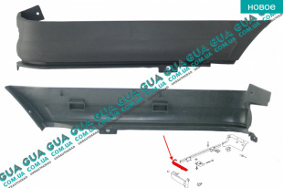 Клык бампера задний верхний правый Ford / ФОРД TRANSIT 2006- / ТРАНЗИТ 06- 2.3 V16 (2295 куб.см.)