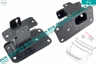 Кронштейн усилителя заднего бампера левый Opel / ОПЕЛЬ CORSA C 2000-2009 / КОРСА С 00-09 1.7DTI V16 (1686 куб. см.)