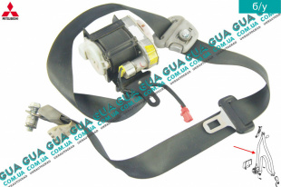 Ремень безопасности инерционный передней правый / левый с пиропатроном Mitsubishi / МИТСУБИСИ PAJERO III 2000-2006 / ПАДЖЕРО 3 00-06 3.5 (3497 куб.см.)