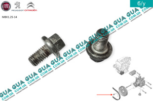 Болт / винт шкива насоса гидроусилителя руля ( ГУР ) M8X1.25-14   