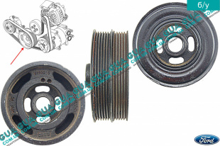 Шкив коленвала демпферный 11 ручейков ( Шкив коленчатого вала )   