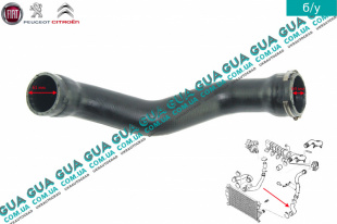 Патрубок интеркулера левый от радиатора к коллектору   