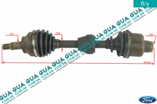 Полуось правая Z27/34 ( привод в зборе с шрусами )   