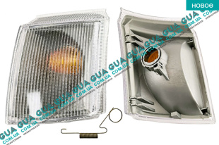 Указатель поворота левый белый поворотник ( с желтой вставкой под лампу )   