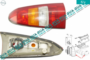 Фонарь задний правий ( без платы )   