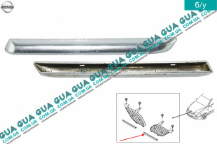 Декоративная накладка решетки радиатора левая Nissan / НИССАН ALMERA N16 / АЛЬМЭРА Н16 2.2 DCI ( 2184 куб.см.)