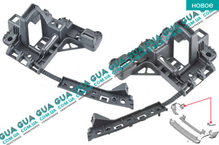 Кронштейны / направляющие заднего бампера комплект ( одна дверь / ляда ) левый + правый   