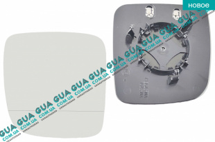 Вкладыш зеркала заднего вида левый с подогревом VW / ВОЛЬКС ВАГЕН TRANSPORTER V 2003- / ТРАНСПОРТЕР 5 03- 2.0TDI (1968 куб.см.)