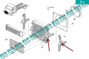 Кронштейн крепления диффузора радиатора (левый ) Renault / РЕНО MASCOTT 2004-2010 / МАСКОТ 04-10 3.0TDI (2953 куб.см.)