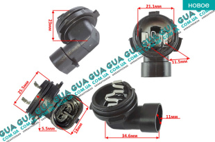 Цоколь / патрон / гнездо лампы H1 / P14.5s противотуманной фары / дальнего света    