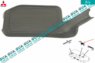 Декоративная накладка порога задней левой двери ( внутренняя ) серая Mitsubishi / МИТСУБИСИ PAJERO III 2000-2006 / ПАДЖЕРО 3 00-06 3.2DI-D (3200 куб.см.)