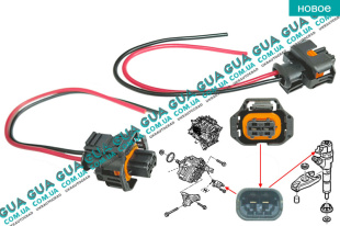 Фишка / разъем с проводами / колодка датчика температури / форсунки / АБС / АBS / корпуса топливного фильтра / лямбда зонда  ( топливна с-ма BOSCH )   