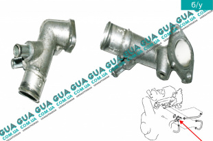 Фланец охлаждающей жидкости ( патрубок тройник )   