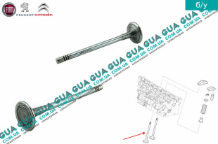 Впускной клапан головки блока цилиндров ( ГБЦ ) Volvo / ВОЛЬВО C30 1.6D (1560 куб.см.)