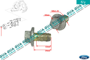 Болт / винт шкива водяного насоса ( помпы ) M8x1.25 L12mm   