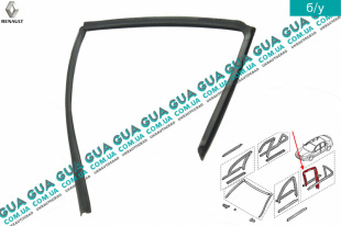 Уплотнитель / направляющая стекла задней левой двери ( лифтбек )   