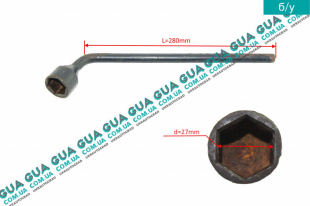 Ключ колесный / балонныйт d19 ( Г- образный ) Volvo / ВОЛЬВО C70 II 2.4i (2435 куб.см.)