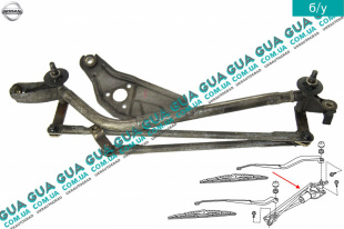 Трапеция дворников ( механизм стеклоочистителей ) Nissan / НИССАН ALMERA N16 / АЛЬМЭРА Н16 2.2 DCI ( 2184 куб.см.)