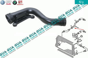 Патрубок интеркулера от турбины к радиатору Seat / СЕАТ LEON 2005- 2.0TDI (1968 куб.см.)