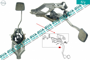 Педаль сцепления с кронштейном   