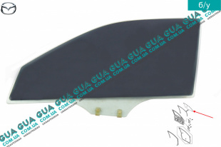 Стекло двери передней левой Mazda / МАЗДА 323 F 1998-2004 1.6 (1598 куб.см. )