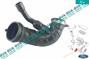 Патрубок воздушного фильтра от расходомера к турбине Ford / ФОРД FIESTA V 2001-2008 / ФИЕСТА 5 1.4TDCI (1399 куб.см)