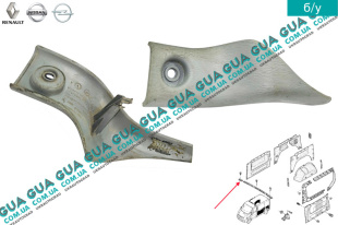 Декоративная накладка потолка правая Opel / ОПЕЛЬ VIVARO 2000- 2014/ ВИВАРО 00-14 1.9DTI (1870 куб. см.)