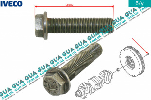 Болт / винт крепления маховика сцепления M12X1.25X55 ( 1шт )   