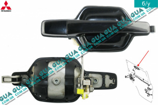 Ручка двери задней левой наружная Mitsubishi / МИТСУБИСИ PAJERO IV 2006- / ПАДЖЕРО 4 06- 3.2DI-D (3200 куб.см.)