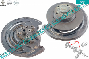 Ступица / цапфа ( тормозной диск ) колеса задняя права в сборе под АБС ( ABS ) R16 c датчиком   