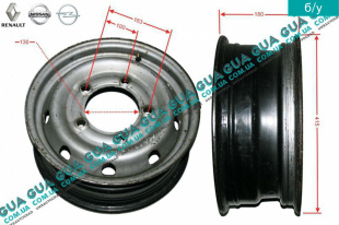 Диск колесный R15 6Jx15H2F металлический ( стальной / железный )   