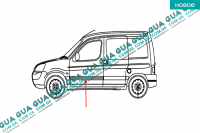  Молдинг левой передней двери Peugeot / ПЕЖО PARTNER M59 2003-2008 / ПАРТНЕР М59 03-08 1.9D (1868 куб.см.)