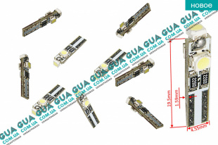 Лампа / лампочка  T5 - 3528 - 3smd в панель приборов 1шт. SsangYong / САНГЙОНГ KYRON 2.0XDI (1998 куб.см.)