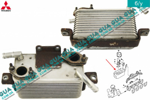 Радиатор / охладитель рециркуляции ОГ ( системы EGR / ЕГР ) Mitsubishi / МИТСУБИСИ PAJERO IV 2006- / ПАДЖЕРО 4 06- 3.2DI-D (3200 куб.см.)