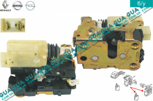 Замок передней левой двери ( электрический ) Renault / РЕНО MASCOTT 2004-2010 / МАСКОТ 04-10 3.0TDI (2953 куб.см.)
