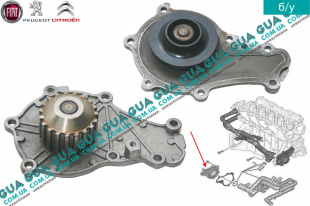 Водяной насос ( помпа ) ( 19 зубцов ) Volvo / ВОЛЬВО C30 1.6D (1560 куб.см.)