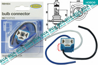 Патрон лампы / разъём керамический  для ламп H4 P43T / P45T 1шт ( 8.2А ) угловой выход кабеля