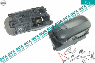 Ручка двери внутренняя передняя / задняя левая Nissan / НИССАН ALMERA N16 / АЛЬМЭРА Н16 2.2 DCI ( 2184 куб.см.)