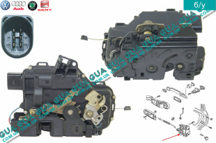 Замок задней правой двери электрический ( на 6 контактов )   