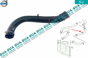 Патрубок / трубка интеркулера ( от интеркулера к турбине ) Volvo / ВОЛЬВО S40 2000-2003 1.9DI (1870 куб.см.)